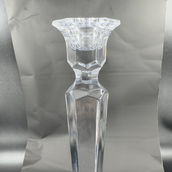 Miller Rogaska Summit Clear Crystal Glass Candlesticks Holder Votive Set 2 Heavy - Picture 6 of 11